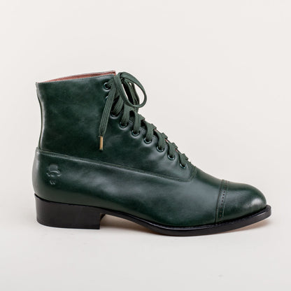 Rainey Vintage Lace-Up Boots (Green)