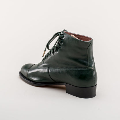 Rainey Vintage Lace-Up Boots (Green)