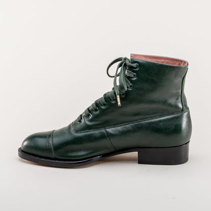 Rainey Vintage Lace-Up Boots (Green)