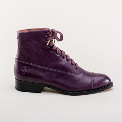 Rainey Vintage Lace-Up Boots (Purple)