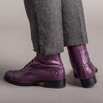 Rainey Vintage Lace-Up Boots (Purple)