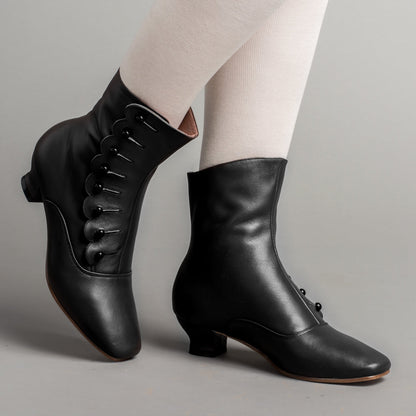 Renoir Victorian Button Boots (Black)