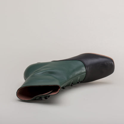 Renoir Victorian Button Boots (Green/Black)