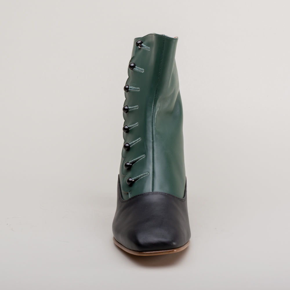 Renoir Victorian Button Boots (Green/Black)