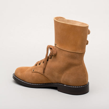 Rosie Vintage Double-Buckle Boots (Tan)
