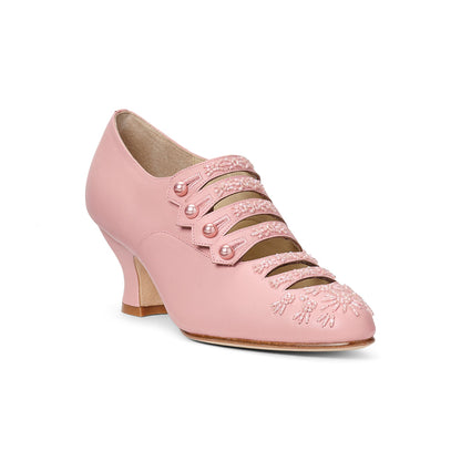PRE-ORDER Savoy Beaded Edwardian Shoes (Pink)