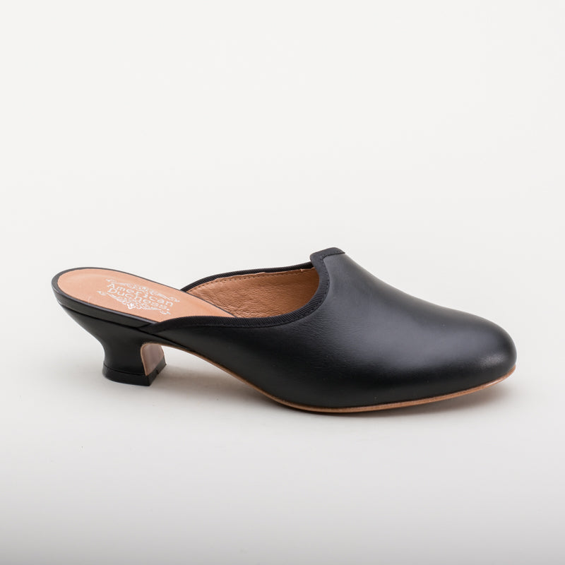 Sophie 18th Century Leather Mules (Black)