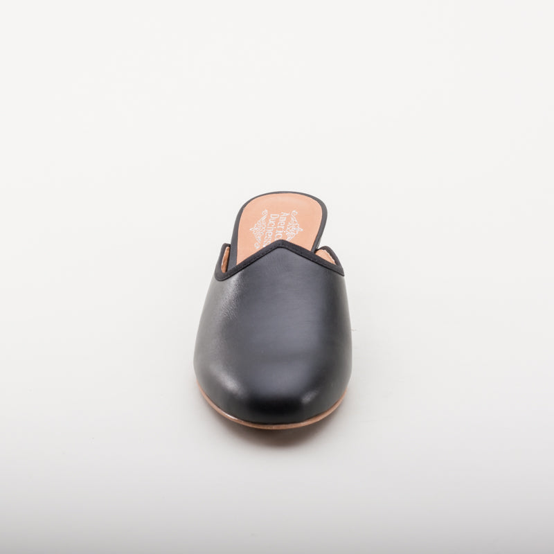Sophie 18th Century Leather Mules (Black)
