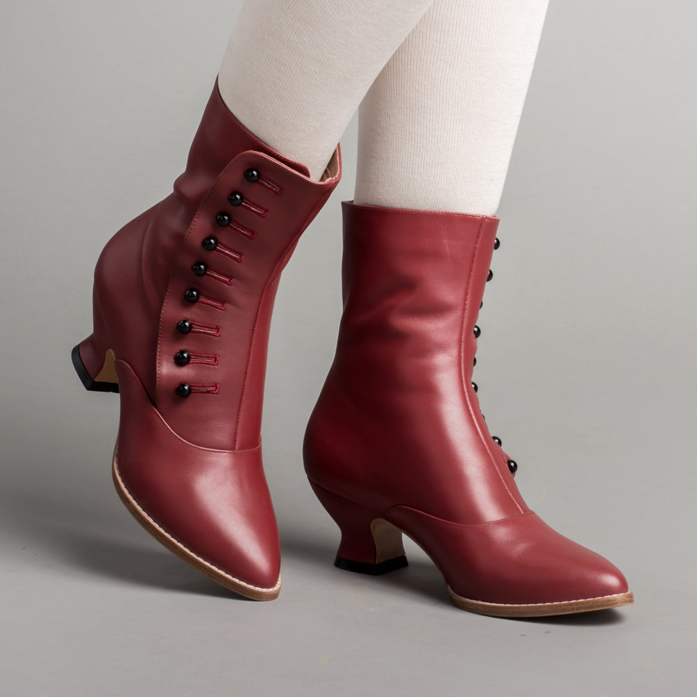 Tavistock Victorian Button Boots (Oxblood)