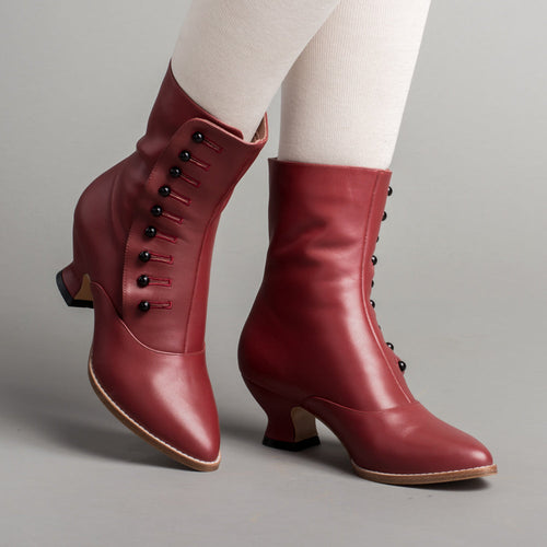 Tavistock Victorian Button Boots (Oxblood)