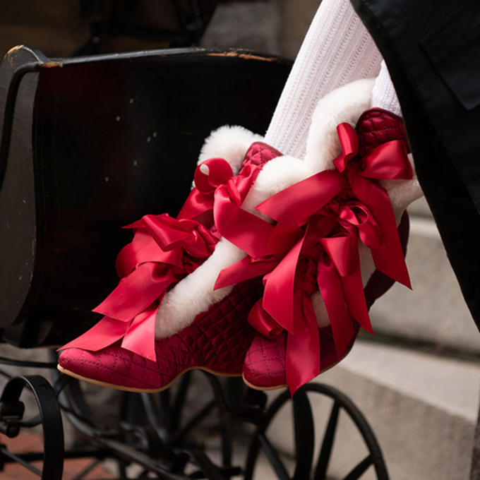 PRE-ORDER Victoria Carriage Boots (Red/Ivory)