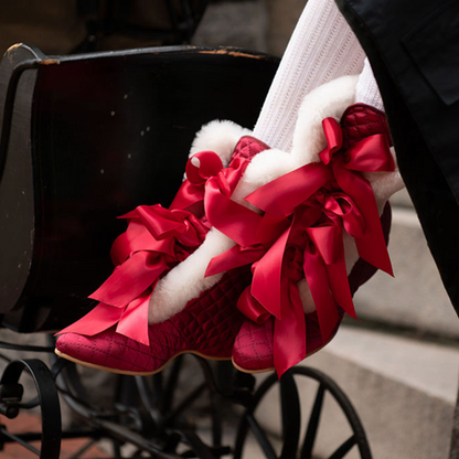 PRE-ORDER Victoria Carriage Boots (Red/Ivory)