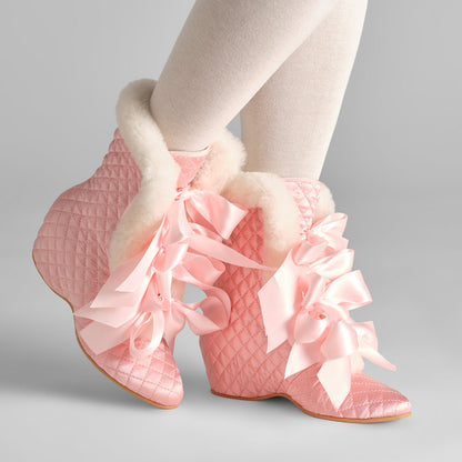 PRE-ORDER Victoria Carriage Boots (Pink/Ivory)