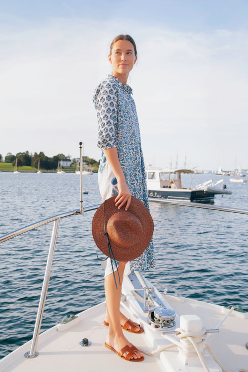Brown And Navy Marseille Hat