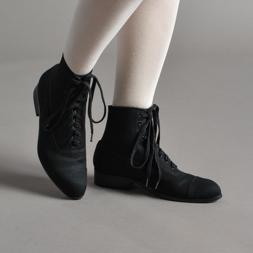 Watson Edwardian Lace-Up Boots (Black)