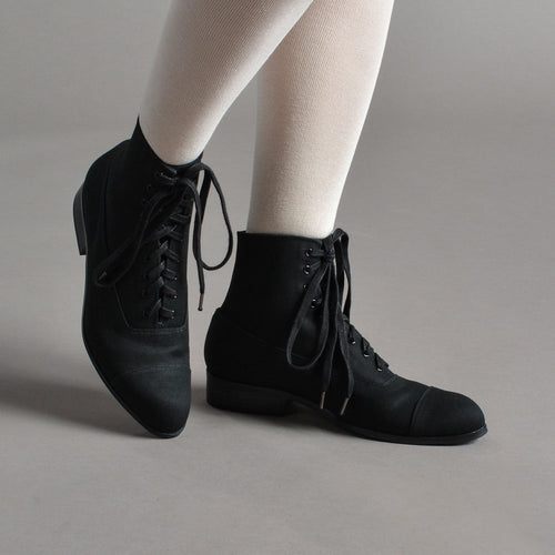 Watson Edwardian Lace-Up Boots (Black)