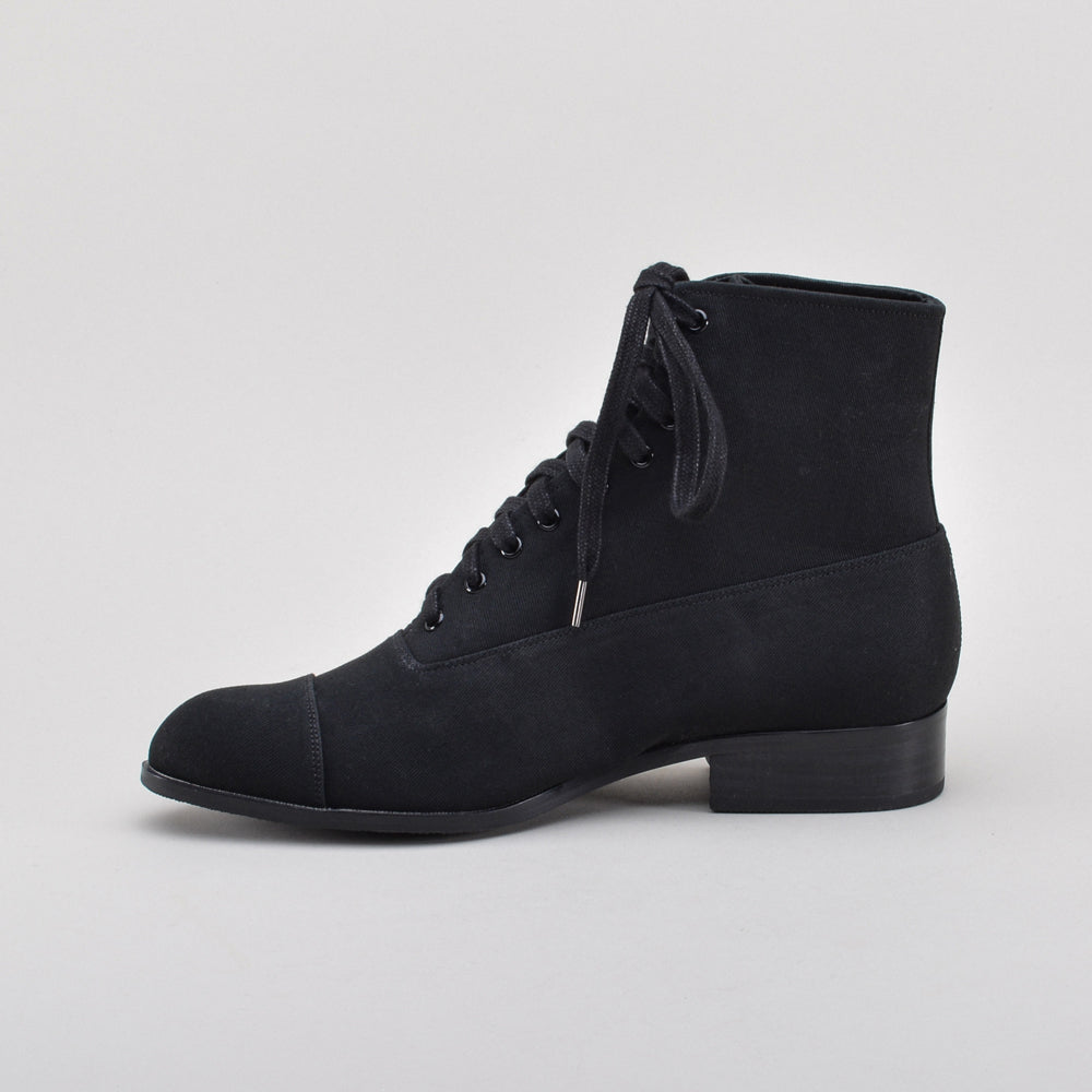 Watson Edwardian Lace-Up Boots (Black)