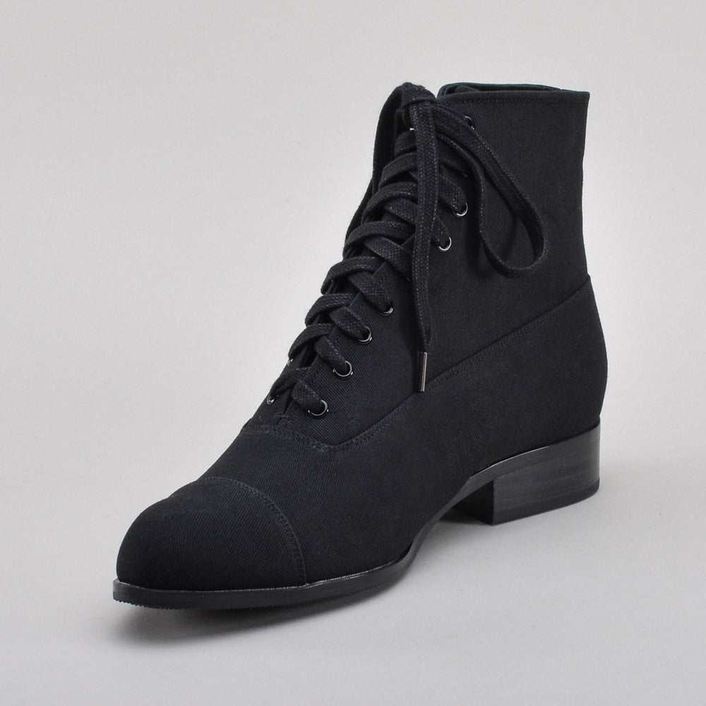 Watson Edwardian Lace-Up Boots (Black)