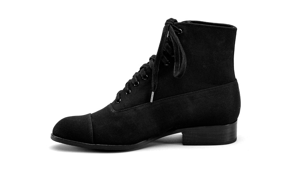 Watson Edwardian Lace-Up Boots (Black)