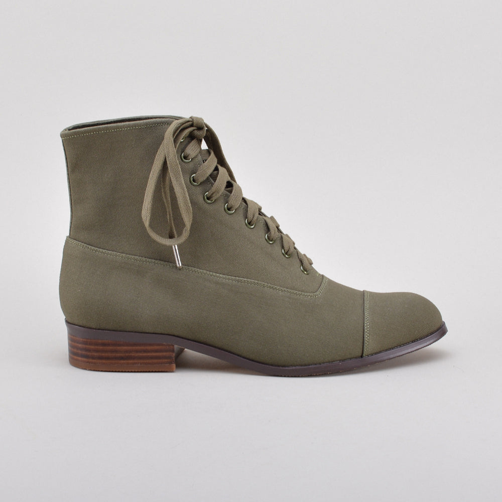 Watson Edwardian Lace-Up Boots (Moss Green)
