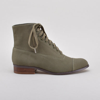 Watson Edwardian Lace-Up Boots (Moss Green)