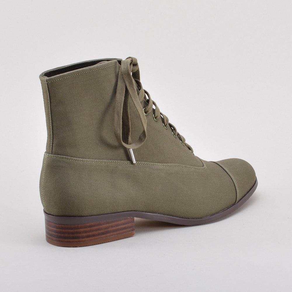 Watson Edwardian Lace-Up Boots (Moss Green)