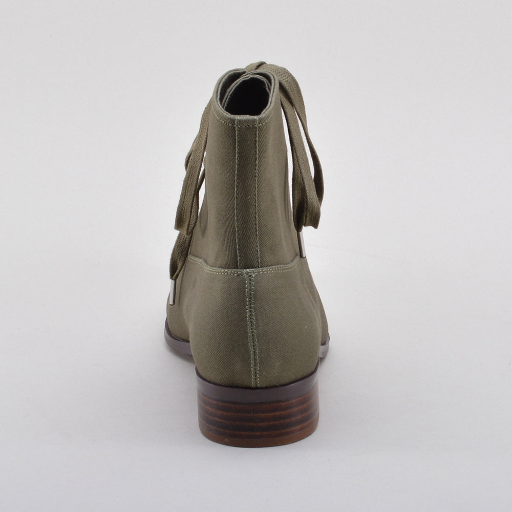 Watson Edwardian Lace-Up Boots (Moss Green)