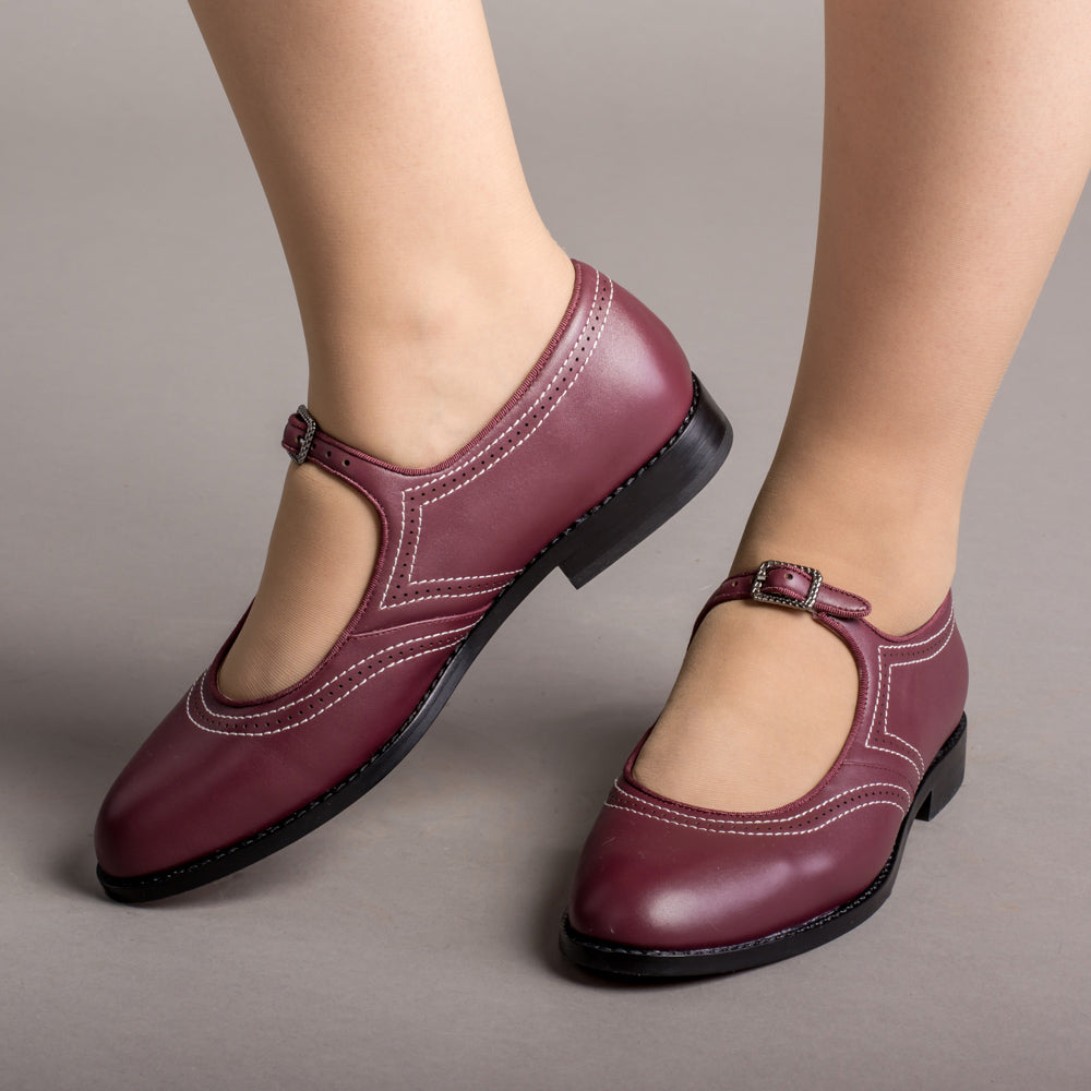 Wednesday Vintage Mary Jane Shoes (Merlot)