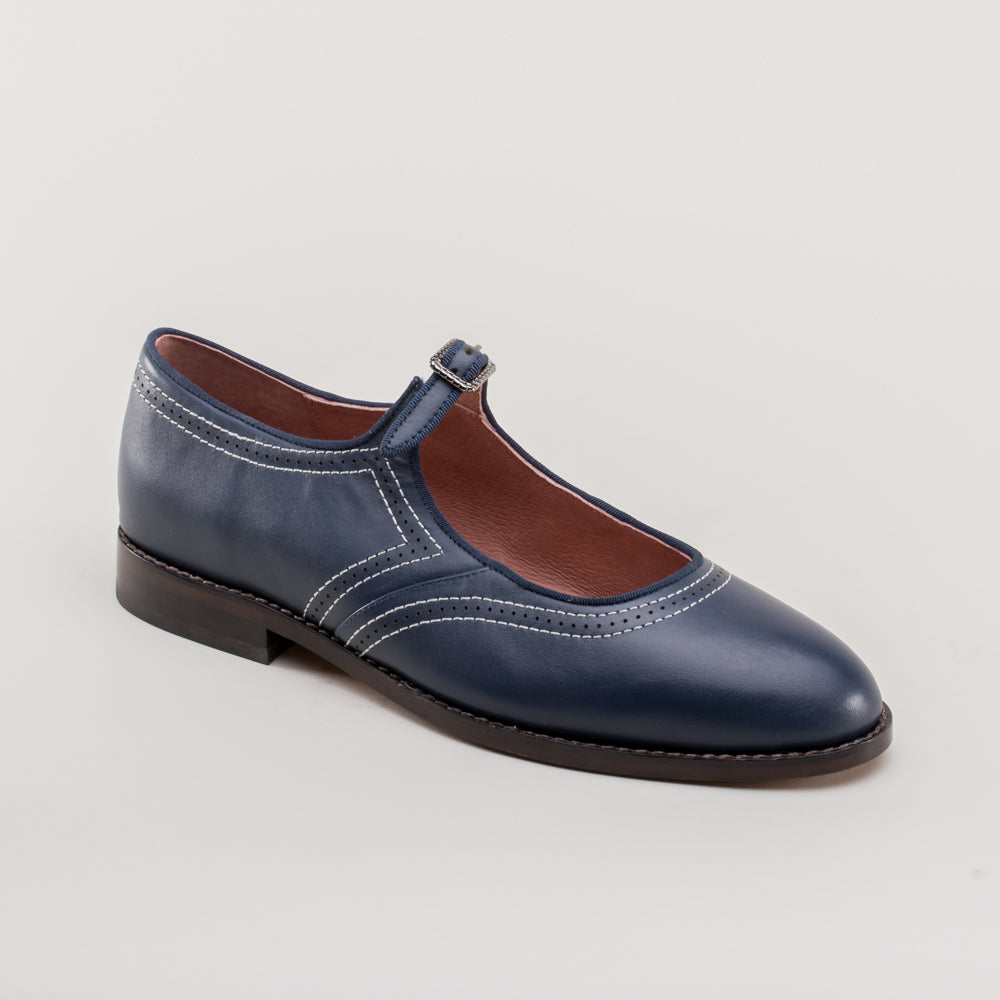 Wednesday Vintage Mary Jane Shoes (Navy)
