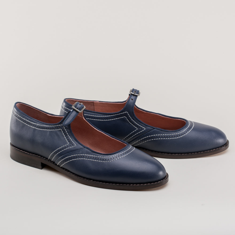 Wednesday Vintage Mary Jane Shoes (Navy)